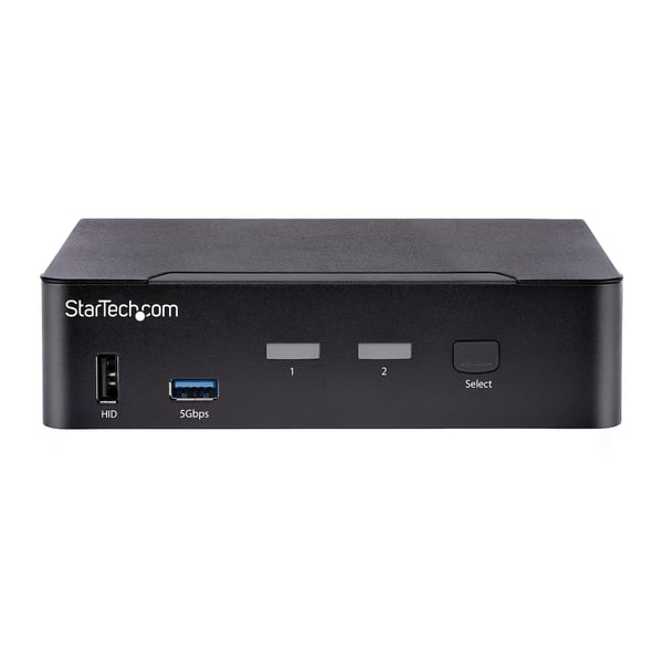 StarTech.com USB C KVM-switch, 2-portars DisplayPort KVM med 4K 60Hz UHD HDR-video, 3,5 mm ljud, USB Typ