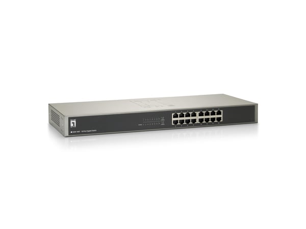 LevelOne GSW-1657 verkkokytkin Hallitsematon Gigabit Ethernet (10/100/1000) Musta, Harmaa