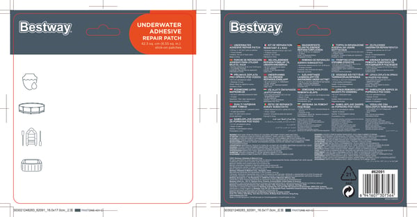 Bestway 62091 reparationssats till uppblåsbar artikel