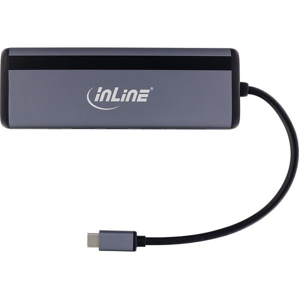 InLine 33278B gränssnittshubbar USB Type-C 1000 Mbit/s Grå