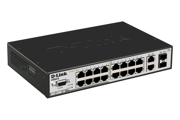 D-Link DES-3200-18 nätverksswitchar hanterad L2 1U Svart