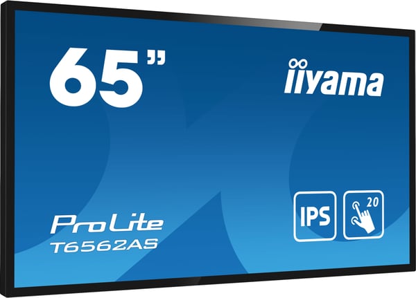 iiyama T6562AS-B1 skilte display Kiosk design 163,8 cm (64.5") LED 500 cd/m² 4K Ultra HD Sort Berøringsskærm Indbygget processer Android 8.0 24/7