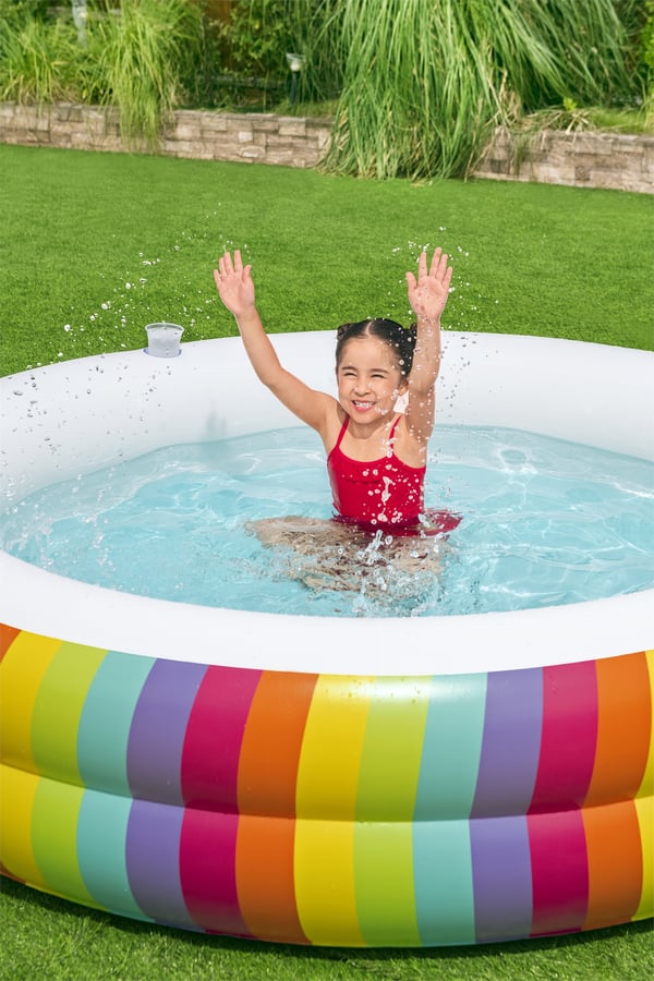 Bestway 54443 swimmingpool til over jorden Oppustelig pool Rund Flerfarvet