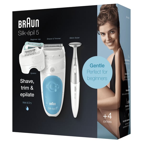 Braun Silk-épil 5 81706344 epilatorer 28 pincetter Vit, Turkos