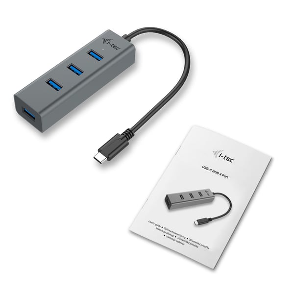 i-tec Metal C31HUBMETAL403 gränssnittshubbar USB 3.2 Gen 1 (3.1 Gen 1) Type-C 5000 Mbit/s Grå