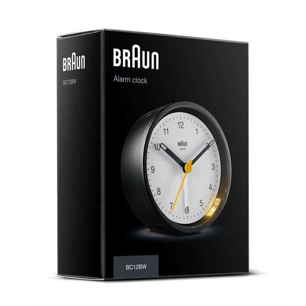 Braun BC12BW Kvartsiherätyskello Musta, Valkoinen