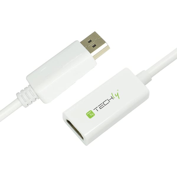 Techly 0.15m DisplayPort 1.2 - HDMI M/F 0,15 m Hvid