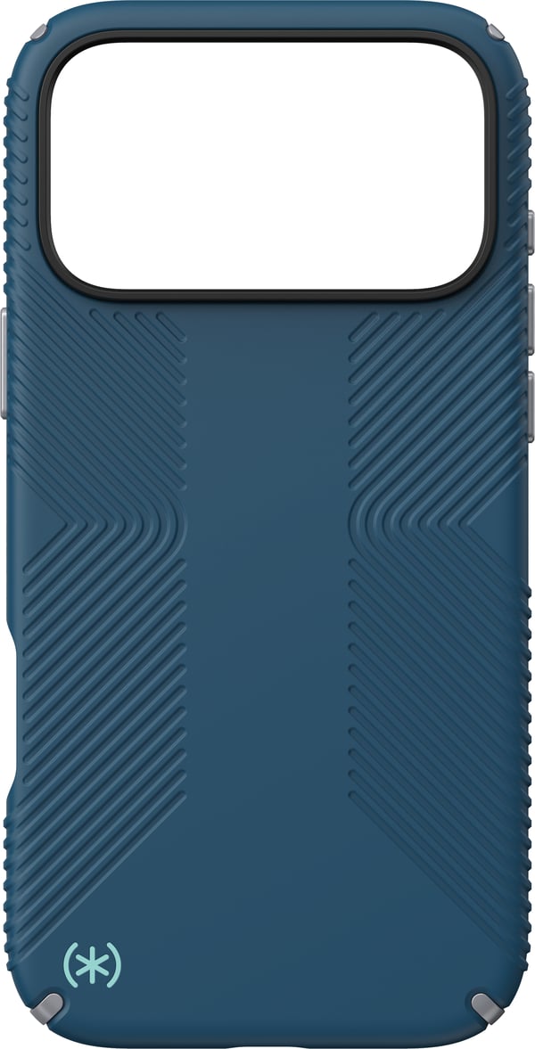Speck Presidio2 Grip MagSafe - Fodral till iPhone 17 Pro Max (Deep Sea/Silver Metallic)