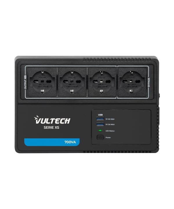 Vultech UPS700VA-XS UPS-enhed Interaktivt indgangsstik 0,7 kVA 390 W 4 AC stikkontakt(er)