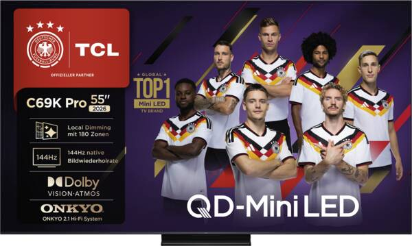 TCL 55C69K Pro 139,7 cm (55") 4K Ultra HD Älytelevisio Wi-Fi Musta TCL 55C69K Pro 139,7 cm (55") 4K Ultra HD Älytelevisio Wi-Fi Musta