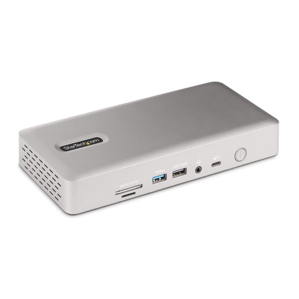 StarTech.com Thunderbolt 4 Multi-Display Docking Station, Docka för Quad/Triple/Dual-skärmar, 2x HDMI/2x DisplayPort, 7x USB-hubb, 2,5 Gigabit Ethernet, 98W Power Delivery, för Windows/MacBook