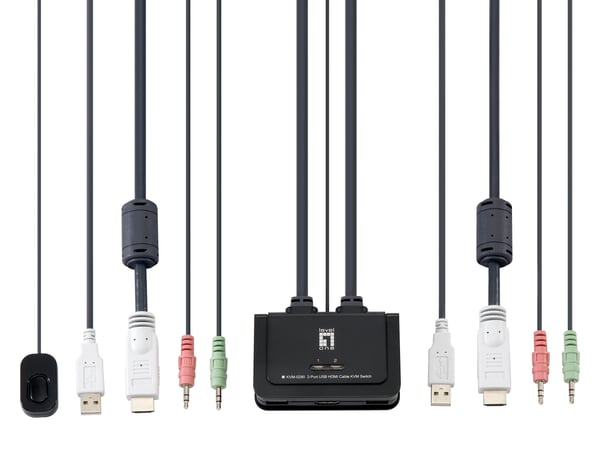 LevelOne KVM-switch 2 PC HDMI+USB