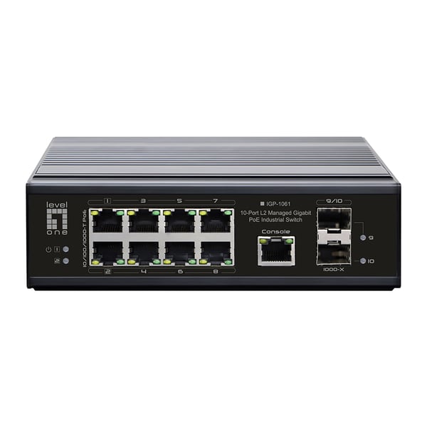 LevelOne IGP-1061 netværksswitch Administreret L2 Gigabit Ethernet (10/100/1000) Strøm over Ethernet (PoE) Sort