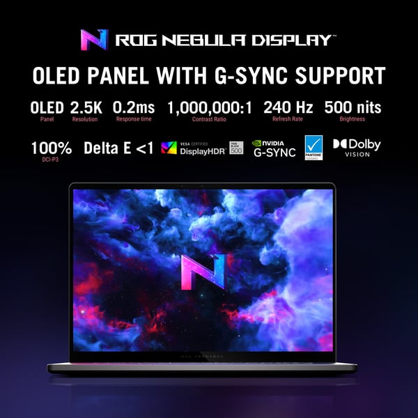 ASUS ROG Zephyrus G16 GU605CM-QR026W Intel Core Ultra 9 285H Laptop 40,6 cm (16") 2.5K 16 GB LPDDR5x-SDRAM 1 TB SSD NVIDIA GeForce RTX 5060 Wi-Fi 7 (802.11be) Windows 11 Home Grå
