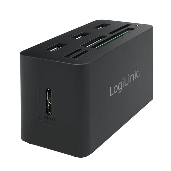 LogiLink CR0042 kannettavien tietokoneiden telakka ja porttitoistin Langallinen USB 3.2 Gen 1 (3.1 Gen 1) Type-A Musta