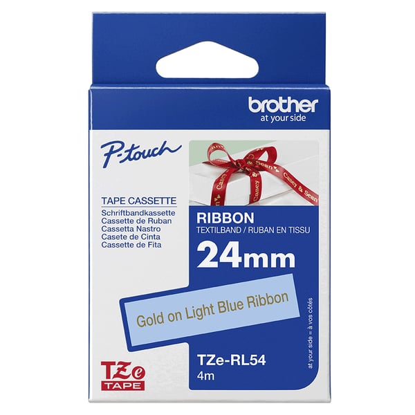 Brother TZE-RL54 etikettien kirjoitusnauha Gold on blue