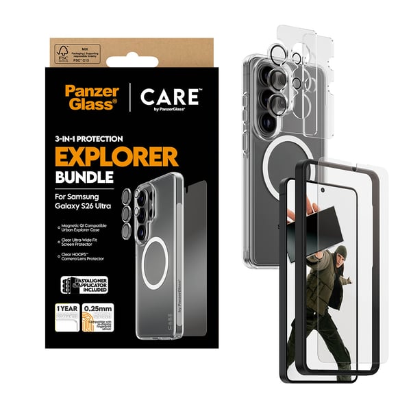 PanzerGlass ® | CARE™ by ® 3-in-1 Pakke Samsung Galaxy S26 Ultra