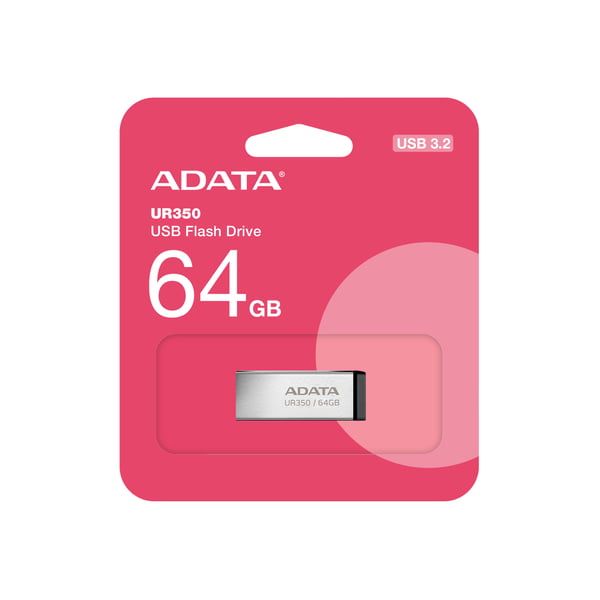 ADATA UR350 USB-muisti 64 GB USB A-tyyppi 3.2 Gen 1 (3.1 Gen 1) Musta