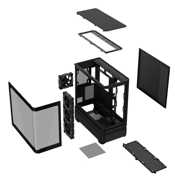 ASUS PRIME AP304 TG ARGB BLACK Svart