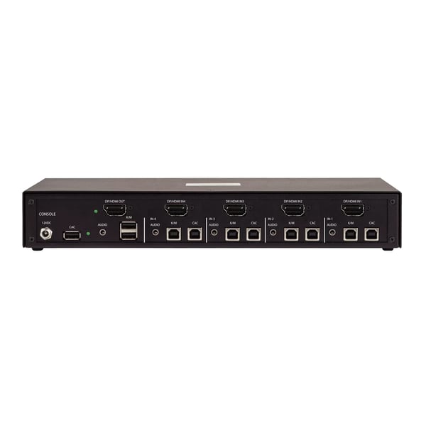 StarTech.com Säker 4-portars KVM-switch, HDMI eller DisplayPort, 4K 60 Hz, NIAP-godkänd stationär KVM, metallhölje, CAC-port, TAA-kompatibel