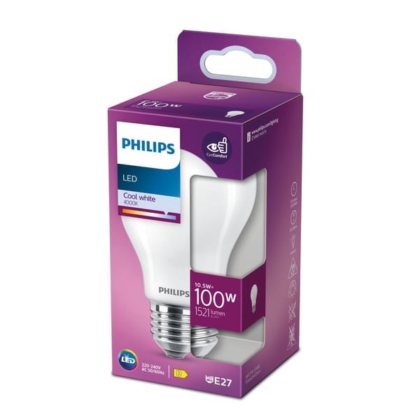Philips 8718699777494 LED-lampe Kold hvid 4000 K 10,5 W E27 D
