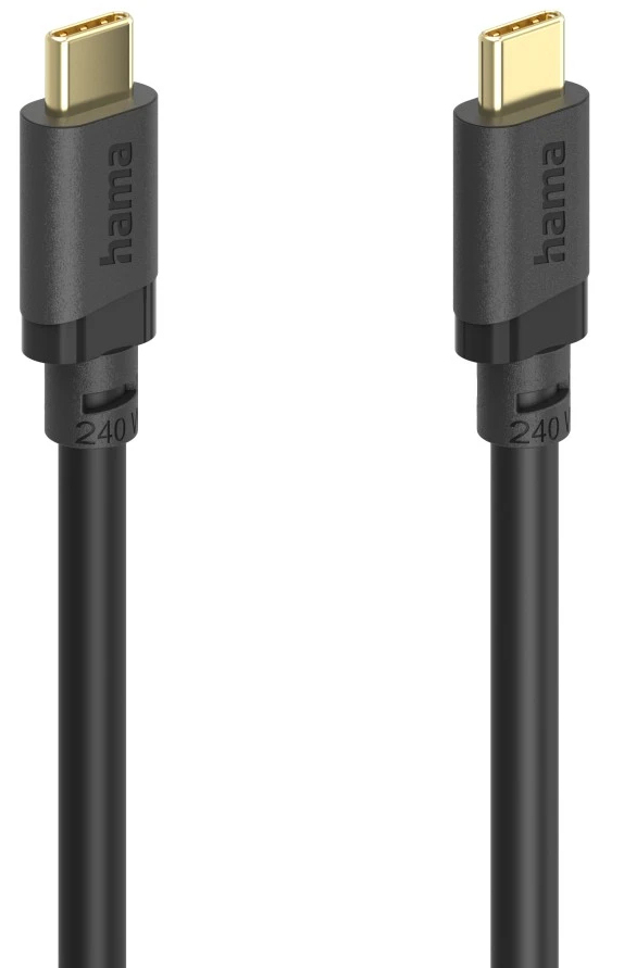 Hama 00202008 USB-kabel USB 3.2 Gen 1 (3.1 Gen 1) 0,75 m USB C 5 Gbit/sek. 240 W Sort