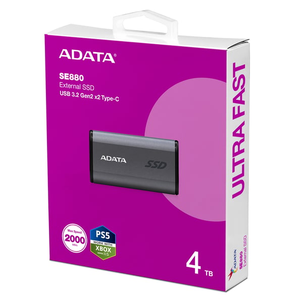 ADATA Elite SE880 4 TB USB Type-C USB 3.2 Gen 2x2 Grå