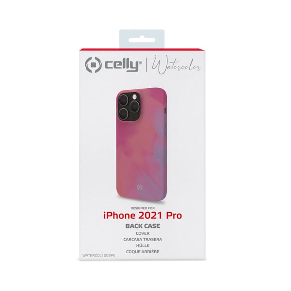 Celly WATERCOLOR iPhone 13 Pro mobiltelefonfodral 15,5 cm (6.1") Mobilskal Rosa