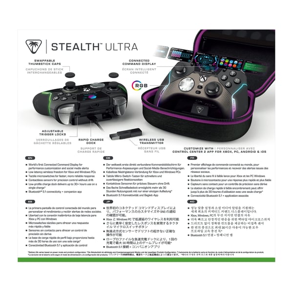 Turtle Beach Stealth Ultra Sort, Grå Bluetooth/USB Gamepad Analog/digital Android, PC, Xbox One, Xbox Series S, Xbox Series X