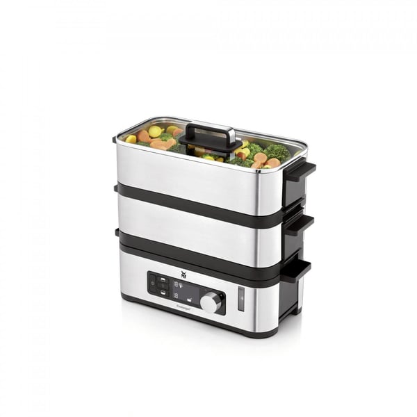 WMF KITCHENminis 0415090011 höyrykeitin 2 kori(a) Pöytämalli 900 W Musta, Ruostumaton teräs