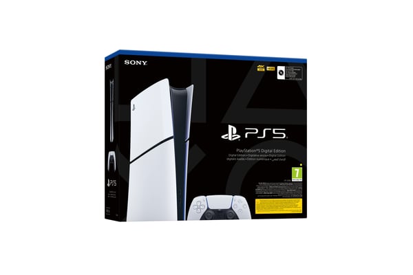 Sony Interactive Entertainment PlayStation 5 Slim Digital Edition 1 TB Wi-Fi Sort, Hvid