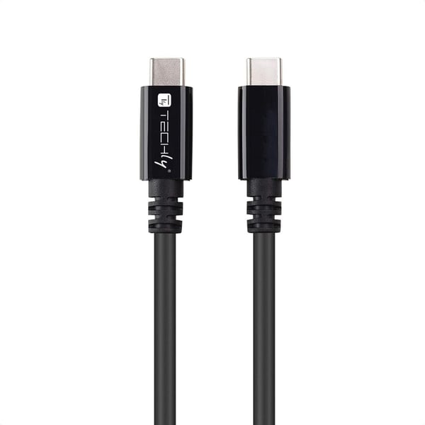 Techly ICOC MUSB40-CMCM08 USB-kabel USB4 Gen 3x2 0,8 m USB C 40 Gbit/sek. 100 W Sort