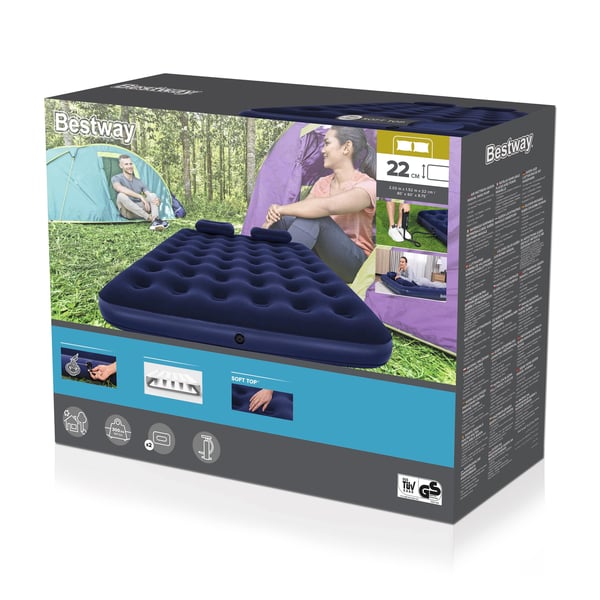 Bestway 67374 / 24 luftmadrass Dubbelmadrass Blå