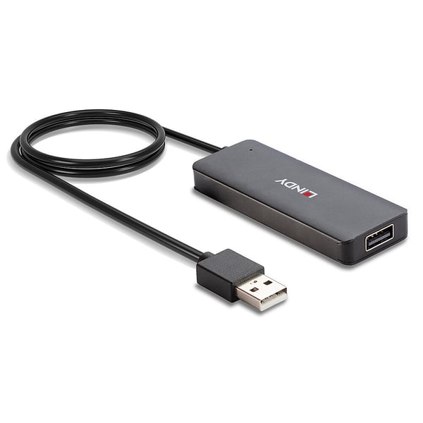 Lindy 42986 gränssnittshubbar USB 2.0 480 Mbit/s Svart