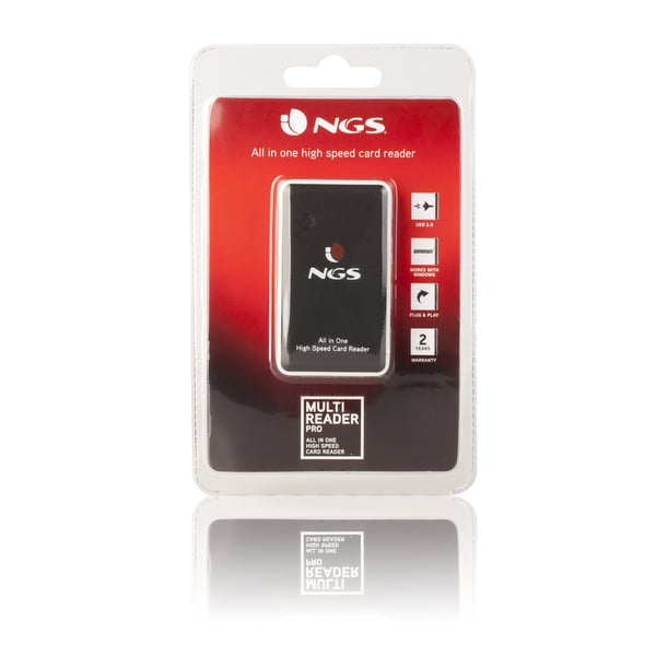 NGS Multireader Pro kortläsare USB 2.0 Svart, Vit