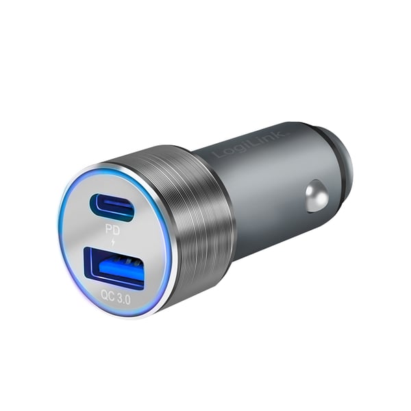 LogiLink PA0252 mobiililaitteen laturi Universaali Harmaa Tupakansytytin Pikalataus Auto
