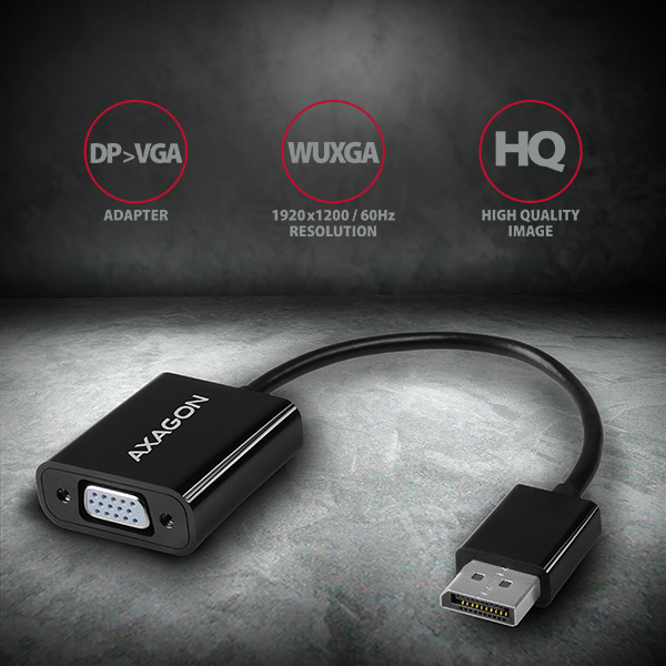 Axagon RVD-VGN videokabeladapter 0,15 m DisplayPort VGA (D-Sub) Svart