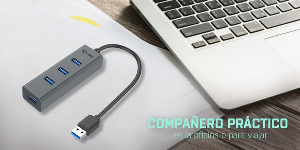 i-tec Metal U3HUBMETAL403 gränssnittshubbar USB 3.2 Gen 1 (3.1 Gen 1) Type-A 5000 Mbit/s Grå