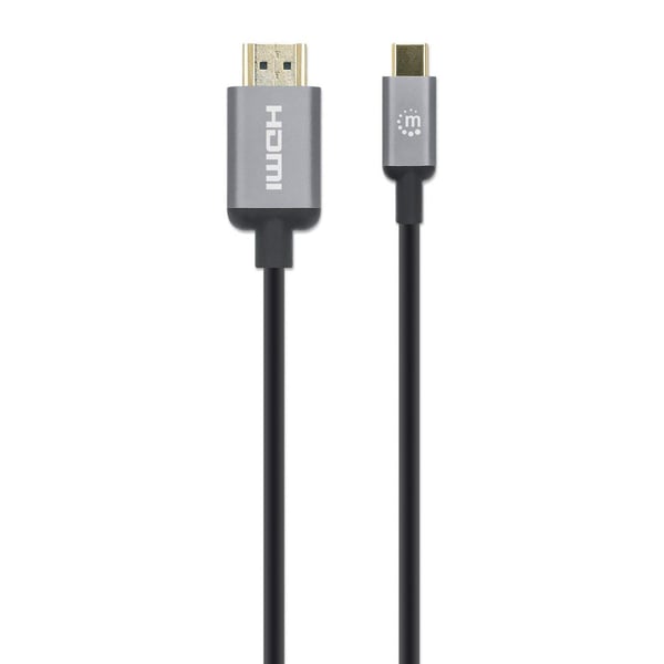 Manhattan 153591 videokabeladapter 1 m HDMI Typ A (standard) USB Type-C Svart, Grå