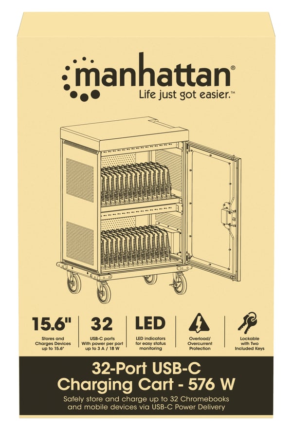Manhattan 102353 administration af bærbar enhed - vogn & kabinet Bærbar enhedsadministrationsvogn Grå