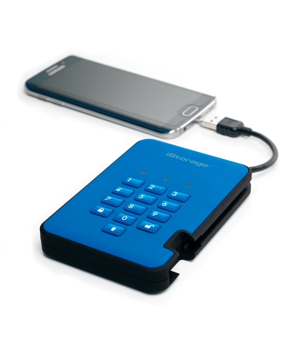 iStorage diskAshur 2 ulkoinen kovalevy 500 GB 5400 RPM USB A-tyyppi 3.2 Gen 1 (3.1 Gen 1) Sininen