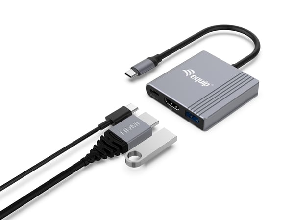 Equip 133488 USB-grafikadapter 3840 x 2160 pixlar Svart, Grå