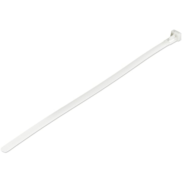 StarTech.com 25cm återanvändbara kabelkopplingar - 7mm bred, 65mm buntdiameter 22kg draghållfasthet, lösbara nylonbindningar, inomhus/utomhus, 94 V-2/UL listad, 100-pack - vitt