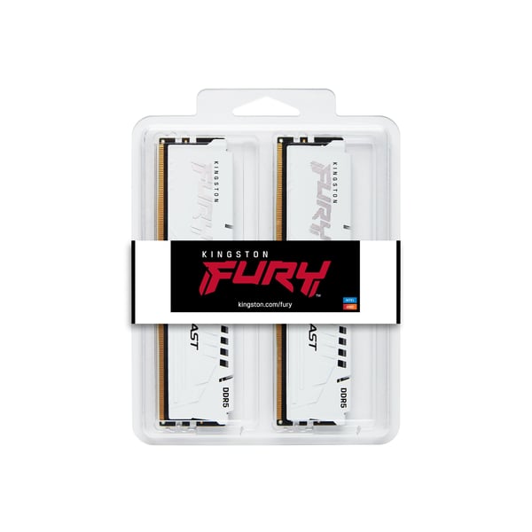 Kingston Technology FURY Beast 64GB 5600MT/s DDR5 CL36 DIMM (sæt med 2) White EXPO