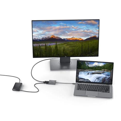 DELL Dell-adaptern USB-C till HDMI/DP med strömgenomströmning