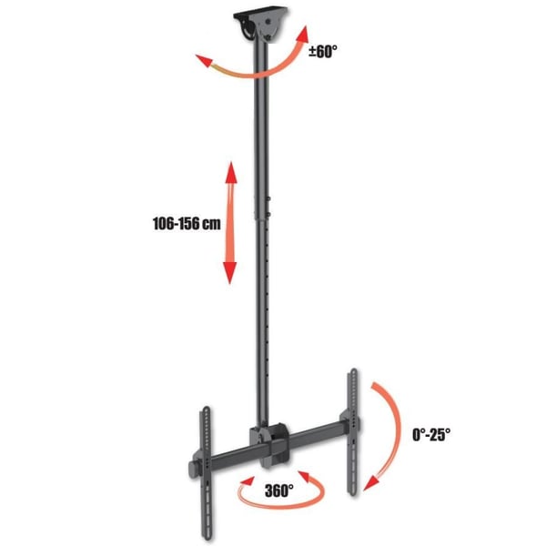 Techly ICA-CPLB 946L kyltin näyttökiinnike 177,8 cm (70") Musta