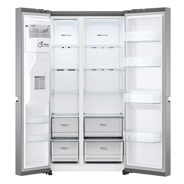 LG GSLV70PZTD Kombinerad kyl/frys side-by-side Fristående 635 l Metallisk, Silver