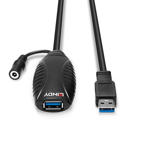 Lindy 43156 USB-kablar USB 3.2 Gen 1 (3.1 Gen 1) 10 m USB A 5 Gbit/s Svart