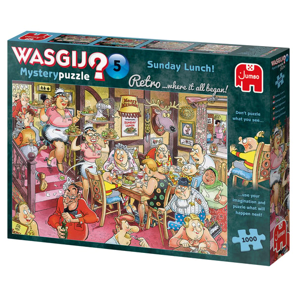 Wasgij Retro Mystery 5 1000 pcs Puslespil 1000 stk Tegneserier