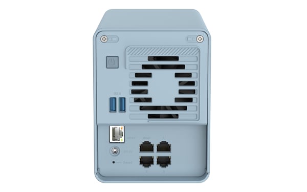 QNAP QMiroPlus-201W NAS Skrivbord Intel® Celeron® J4125 4 GB DDR4 0 TB QNAP Turbo System Blå